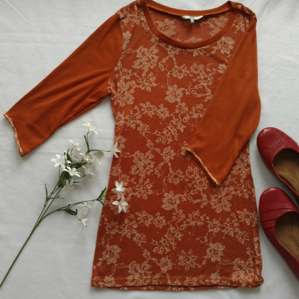 3 for 12$ BKE Orange Floral Tee